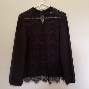 Forever 21 eyelash lace black blouse size M